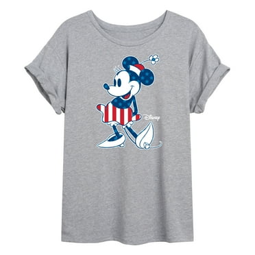Disney - Americana - Minnie Flag Pattern - Juniors Ideal Flowy Muscle T-Shirt