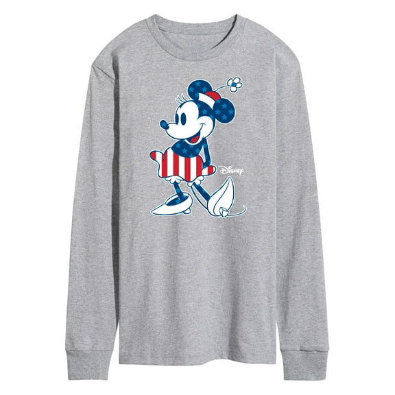 Disney - Americana - Minnie Flag Pattern - Men's Long Sleeve T-Shirt