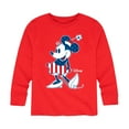 thumbnail image 1 of Disney - Americana - Minnie Flag Pattern - Toddler And Youth Long Sleeve Graphic T-Shirt, 1 of 5
