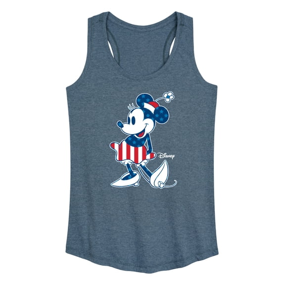Disney - Americana - Minnie Flag Pattern - Women's Racerback Tank Top