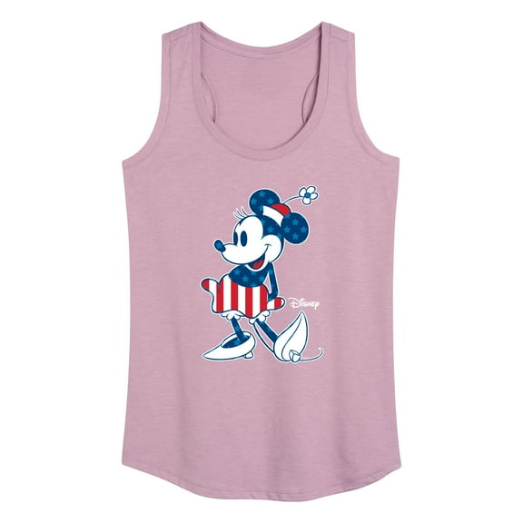 Disney - Americana - Minnie Flag Pattern - Women's Racerback Tank Top