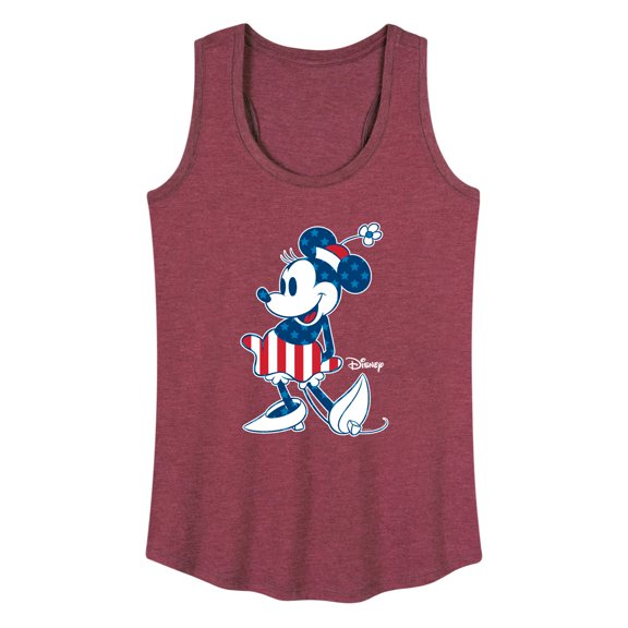 Disney - Americana - Minnie Flag Pattern - Women's Racerback Tank Top