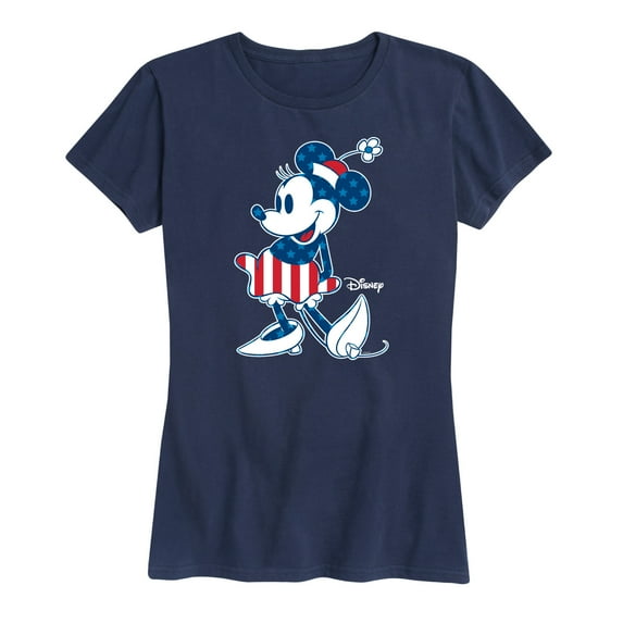 Disney - Americana - Minnie Flag Pattern - Women's Short Sleeve Graphic T-Shirt