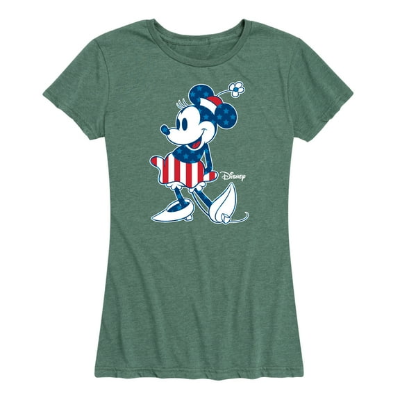 Disney - Americana - Minnie Flag Pattern - Women's Short Sleeve Graphic T-Shirt