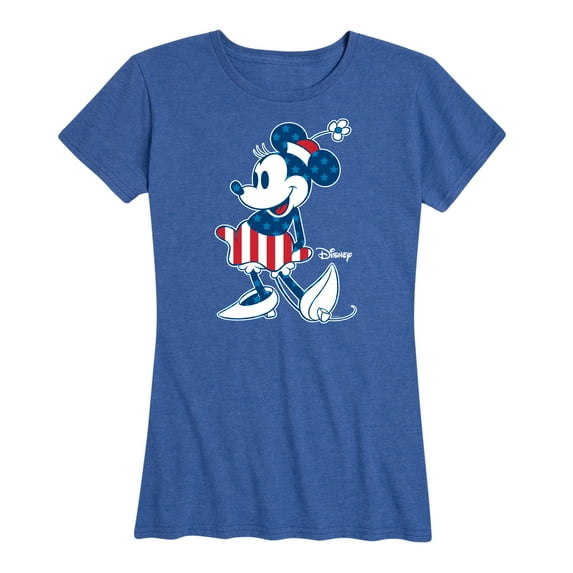 Disney - Americana - Minnie Flag Pattern - Women's Short Sleeve Graphic T-Shirt