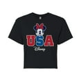 thumbnail image 1 of Disney - Americana - Minnie USA - Juniors Cropped Cotton Blend T-Shirt, 1 of 5