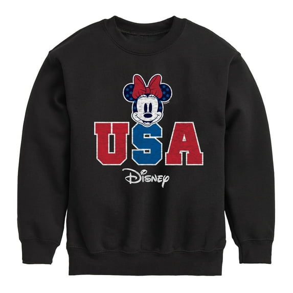 Disney - Americana - Minnie USA - Toddler And Youth Crewneck Fleece Sweatshirt