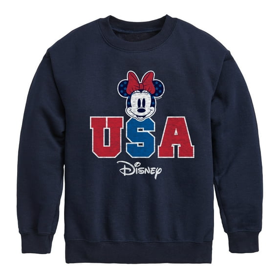 Disney - Americana - Minnie USA - Toddler And Youth Crewneck Fleece Sweatshirt