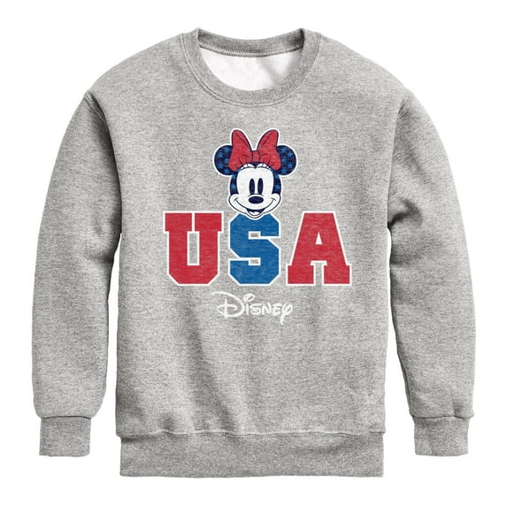 Disney - Americana - Minnie USA - Toddler And Youth Crewneck Fleece Sweatshirt