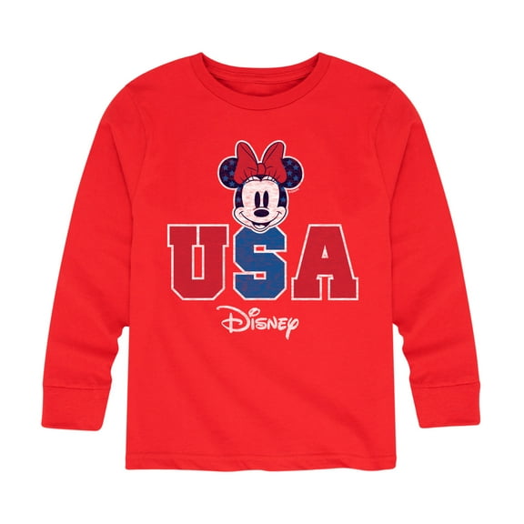 Disney - Americana - Minnie USA - Toddler And Youth Long Sleeve Graphic T-Shirt