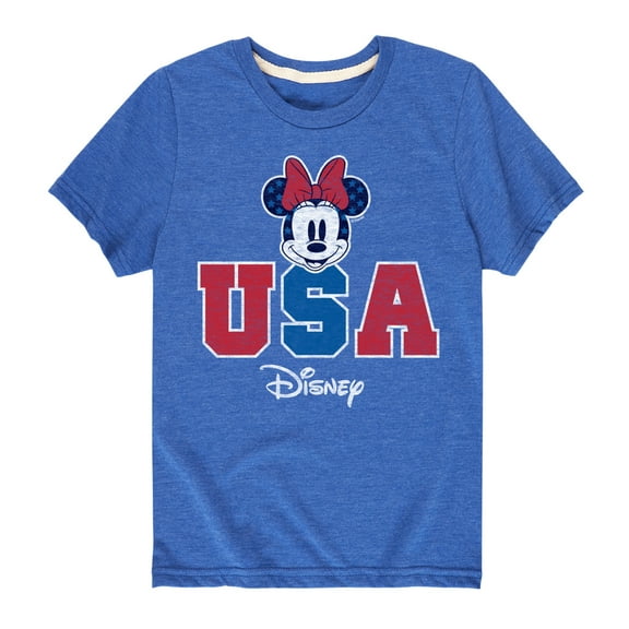 Disney - Americana - Minnie USA - Toddler And Youth Short Sleeve Graphic T-Shirt