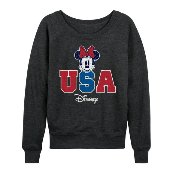 Disney - Americana - Minnie Usa - Women's Lightweight French Terry Long Sleeve Shirt