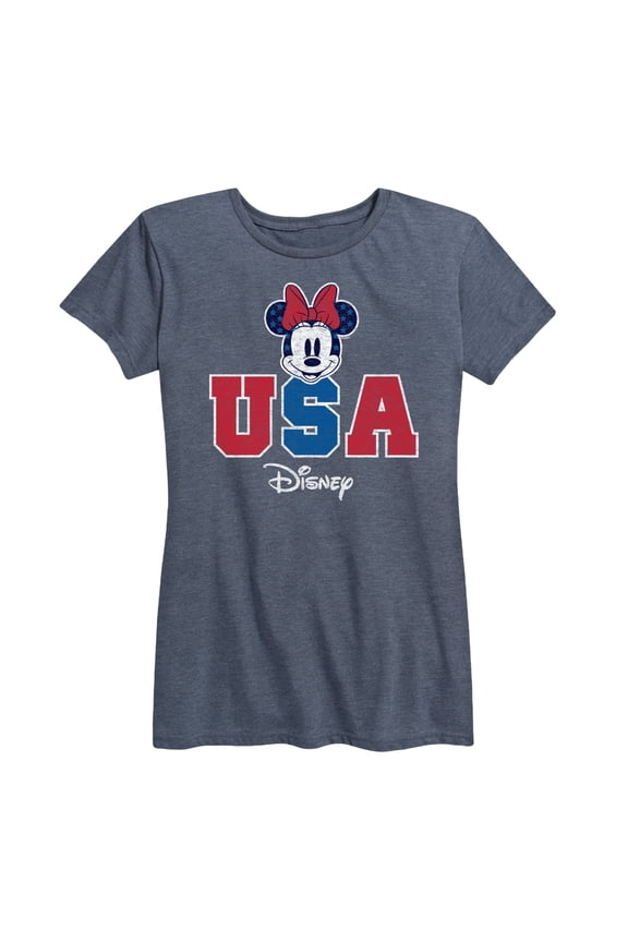 - Americana - Minnie Usa - Women's Short Sleeve Graphic T-Shirt