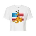 thumbnail image 1 of Disney - Americana - Pluto USA Flag - Juniors Cropped Cotton Blend T-Shirt, 1 of 5
