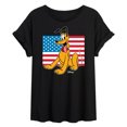 thumbnail image 1 of Disney - Americana - Pluto USA Flag - Women's Oversized T-Shirt, 1 of 5