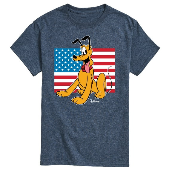 Disney - Americana - Pluto Usa Flag - Adult Short Sleeve Graphic T-Shirt