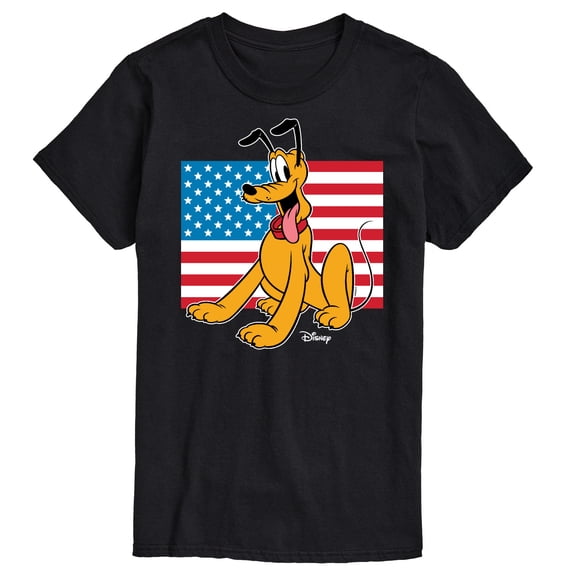 Disney - Americana - Pluto Usa Flag - Adult Short Sleeve Graphic T-Shirt