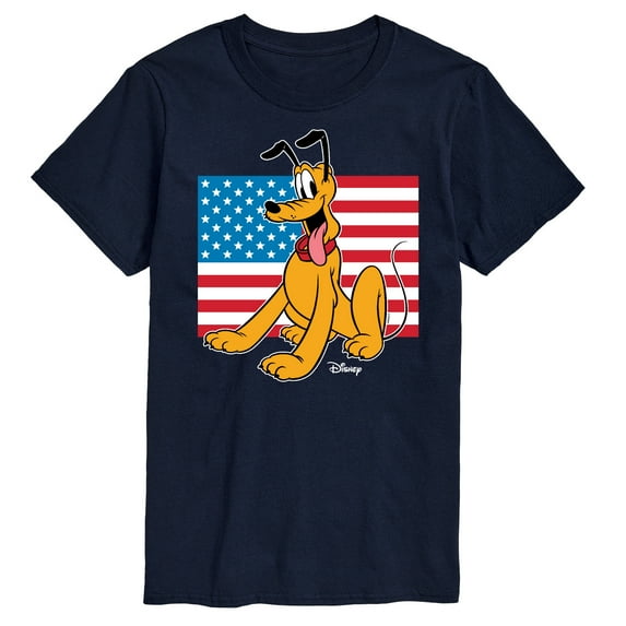 Disney - Americana - Pluto Usa Flag - Adult Short Sleeve Graphic T-Shirt