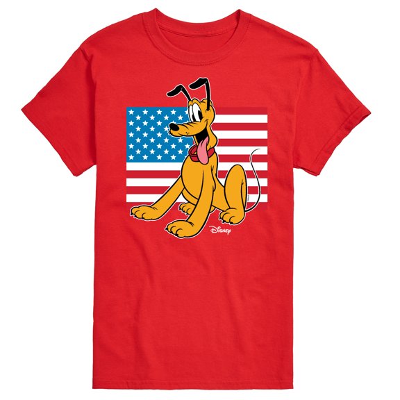 Disney - Americana - Pluto Usa Flag - Adult Short Sleeve Graphic T-Shirt
