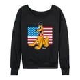 thumbnail image 1 of Disney - Americana - Pluto Usa Flag - Women's Lightweight French Terry Long Sleeve Shirt, 1 of 5