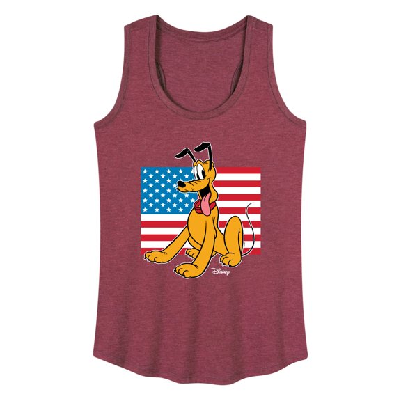 Disney - Americana - Pluto Usa Flag - Women's Racerback Tank Top
