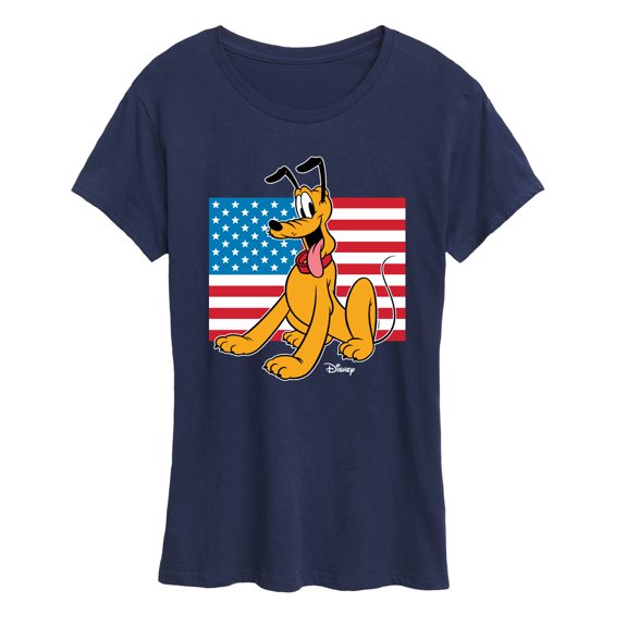Disney - Americana - Pluto Usa Flag - Women's Short Sleeve Graphic T-Shirt