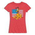 thumbnail image 1 of Disney - Americana - Pluto Usa Flag - Women's Short Sleeve Graphic T-Shirt, 1 of 5