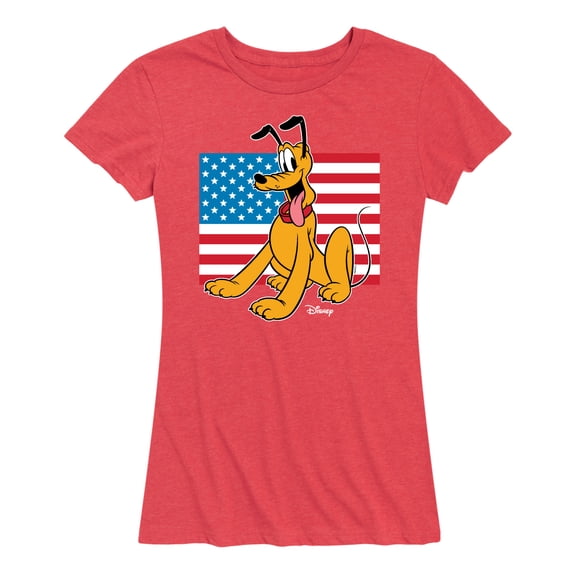 Disney - Americana - Pluto Usa Flag - Women's Short Sleeve Graphic T-Shirt