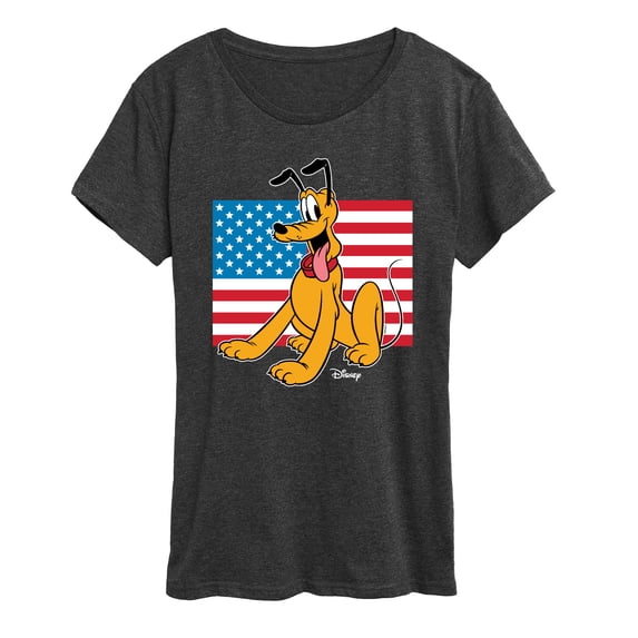 Disney - Americana - Pluto Usa Flag - Women's Short Sleeve Graphic T-Shirt