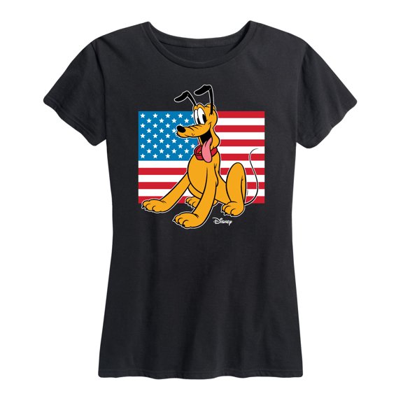 Disney - Americana - Pluto Usa Flag - Women's Short Sleeve Graphic T-Shirt