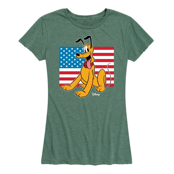 Disney - Americana - Pluto Usa Flag - Women's Short Sleeve Graphic T-Shirt