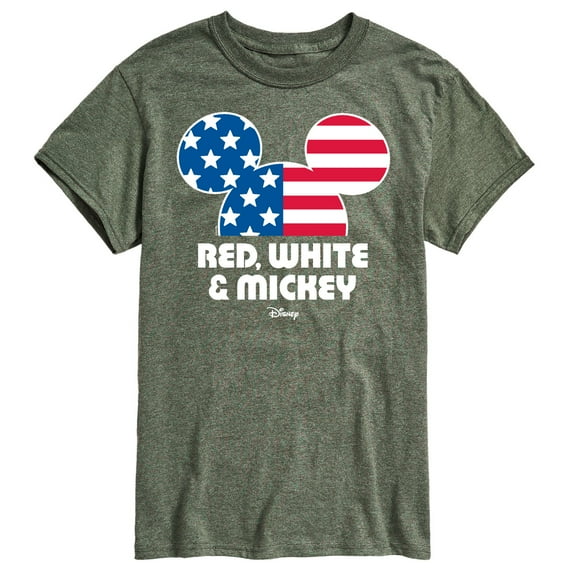 Disney - Americana - Red White And Mickey - Adult Short Sleeve Graphic T-Shirt