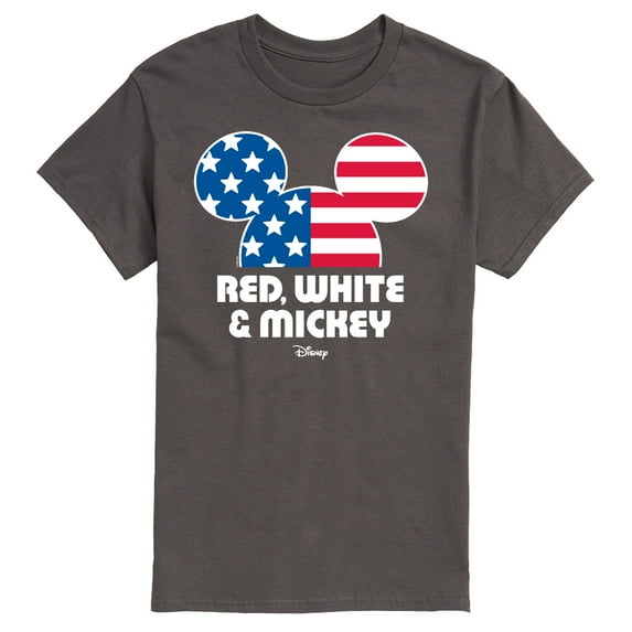 Disney - Americana - Red White And Mickey - Adult Short Sleeve Graphic T-Shirt