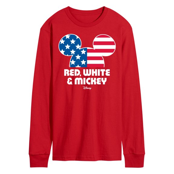Disney - Americana - Red White And Mickey - Men's Long Sleeve T-Shirt