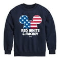 thumbnail image 1 of Disney - Americana - Red White And Mickey - Toddler And Youth Crewneck Fleece Sweatshirt, 1 of 5
