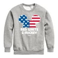 thumbnail image 1 of Disney - Americana - Red White And Mickey - Toddler And Youth Crewneck Fleece Sweatshirt, 1 of 5