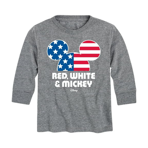 Disney - Americana - Red White And Mickey - Toddler And Youth Long Sleeve Graphic T-Shirt