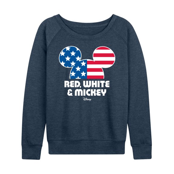 Disney - Americana - Red White And Mickey - Women's Lightweight French Terry Long Sleeve Shirt