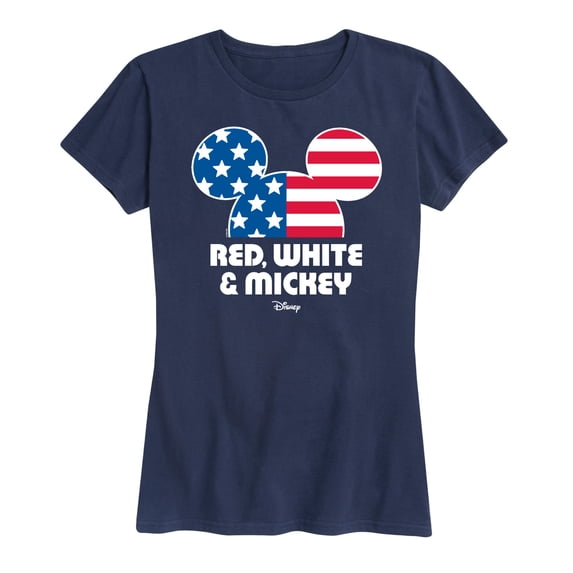 Disney - Americana - Red White And Mickey - Women's Short Sleeve Graphic T-Shirt