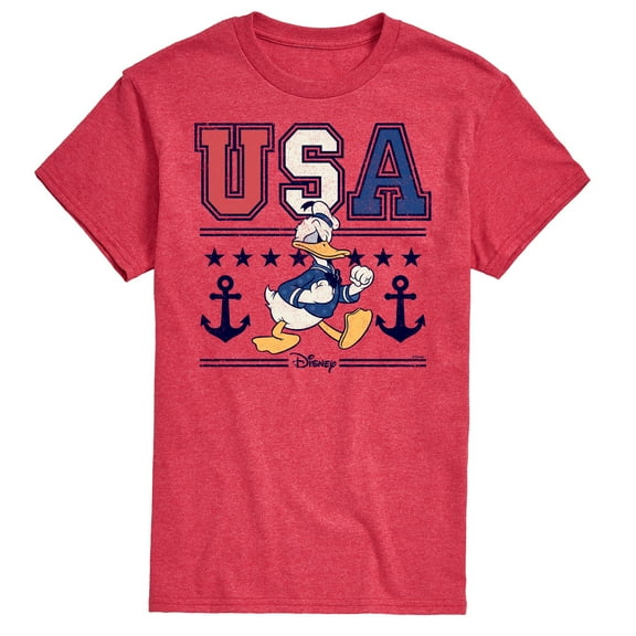 Disney - Americana - Usa Donald  - Adult Short Sleeve Graphic T-Shirt