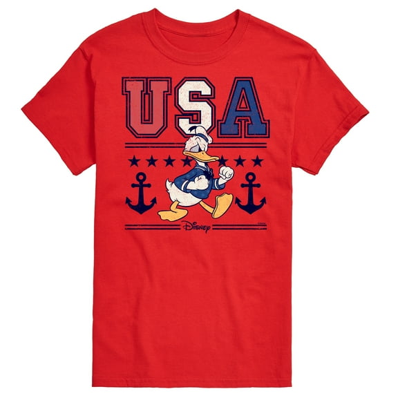 Disney - Americana - Usa Donald  - Adult Short Sleeve Graphic T-Shirt