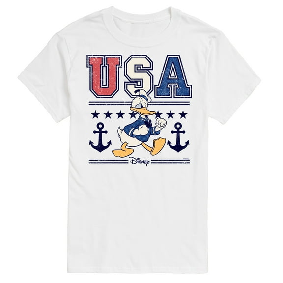 Disney - Americana - Usa Donald  - Adult Short Sleeve Graphic T-Shirt