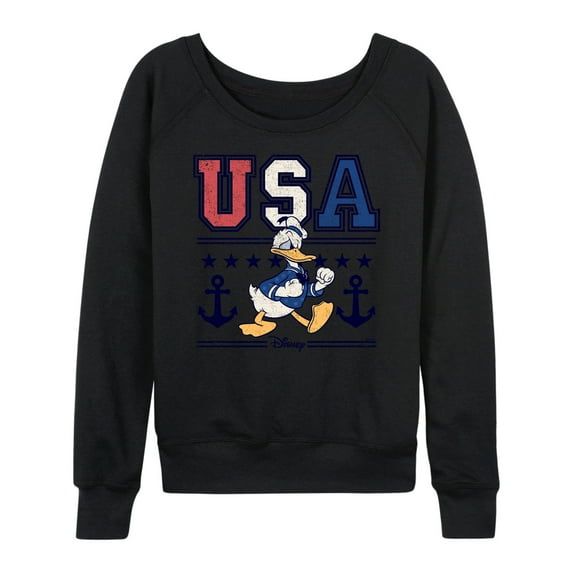 Disney - Americana - Usa Donald - Women's Lightweight French Terry Long Sleeve Shirt