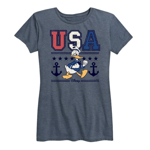 Disney - Americana - Usa Donald - Women's Short Sleeve Graphic T-Shirt