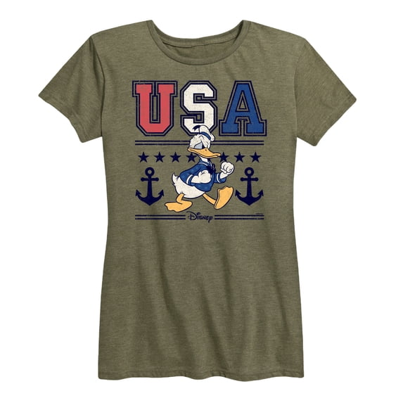 Disney - Americana - Usa Donald - Women's Short Sleeve Graphic T-Shirt
