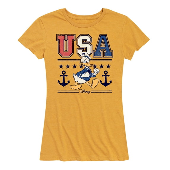 Disney - Americana - Usa Donald - Women's Short Sleeve Graphic T-Shirt
