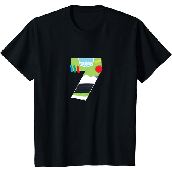 Disney And Pixar Buzz Lightyear Numbers 7 Seventh 7Th Birthday T-Shirt