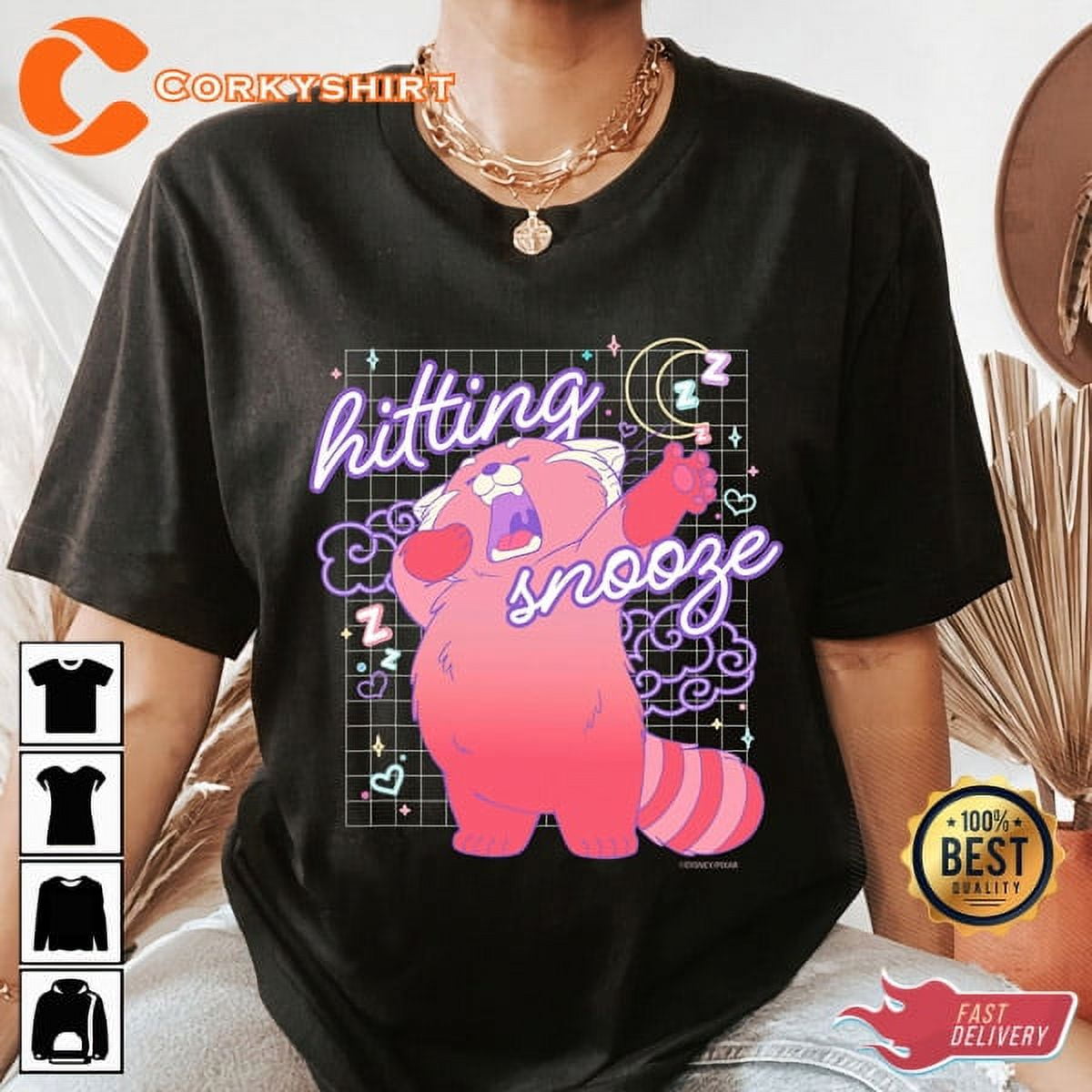 Disney And Pixars Turning Red Hitting Snooze Cute T shirt Walmart com Disney And Pixars Turning Red Hitting Snooze Cute T shirt Walmart com