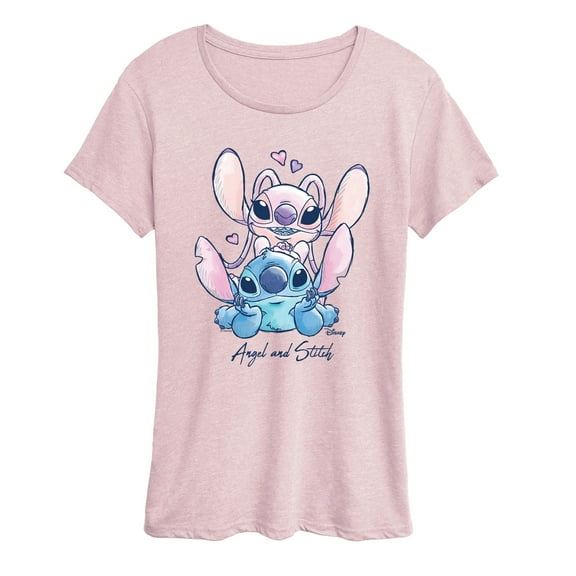 Disney - Angel And Stitch - Women's Short Sleeve Graphic T-Shirt