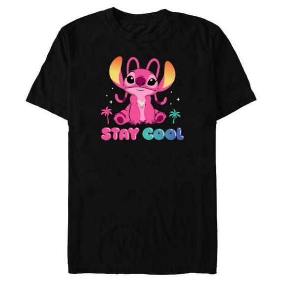 Disney Angel Stay Cool Bubble Letters - Short Sleeve Blended T-Shirt for Adults - Customized-Black